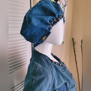 Funky denim hat handmade